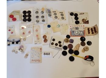LARGE Button Lot, Some 'Sailor' Buttons In 7 X 4 1/2 X 1 3/4' Box