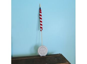 US Veteran Stand With Flag