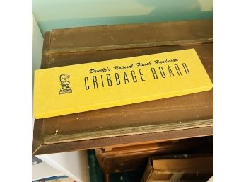 Vintage Drueke's Natural Finish Cribbage Board