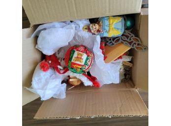 Small Box Of Vintage Christmas Decorations