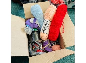 Vintage Yarn And Ribbon Box Lot