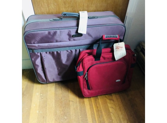 Purple And Red Luggage