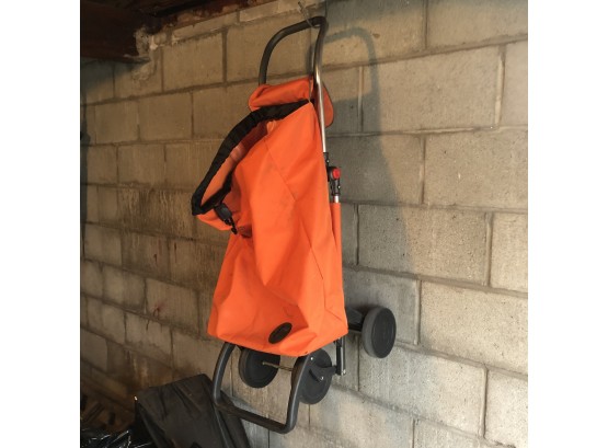 Rolling Cart With Orange Bag