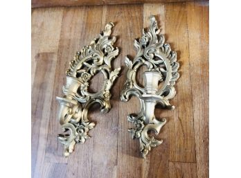 Pair Of Vintage Wall Candle Holders