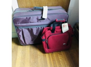 Purple And Red Luggage