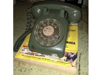 Rotary Telephone And Phone Book