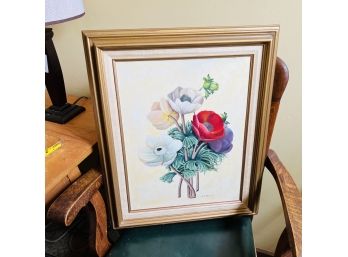 Vintage Framed Floral Print (Basement Room)