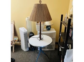 Mid-Century Modern Floor Lamp With Attached Table (Basement Room)