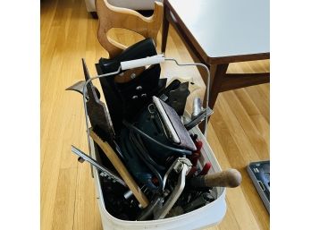 Bin Of Assorted Tools And Sander (Living Room)
