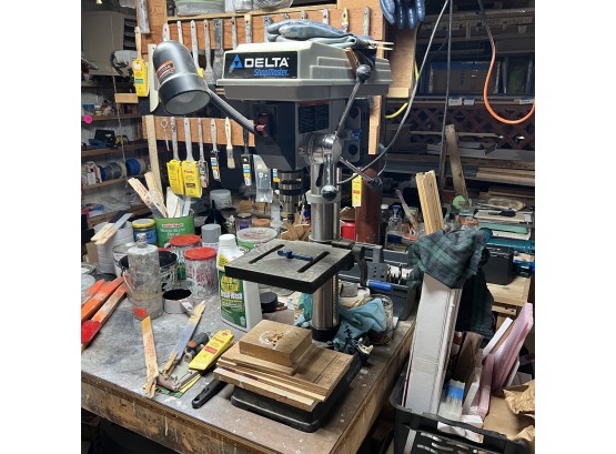 Delta ShopMaster Drill Press *bolted To Table - Bring Tools To Remove*