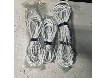 Lot Of 3 White Extension Cords