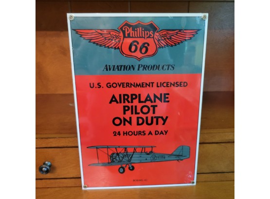 Route 66 Pilot On Duty Tin Sign