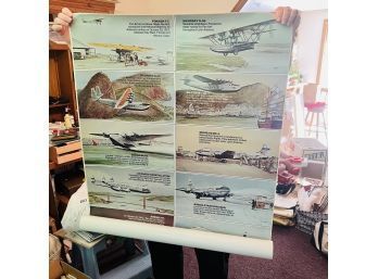 Vintage John T. McCoy Pan Am 50th Anniversary Posters - Set Of Two