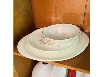 Vintage Dura-Gloss Plate And Platter With Oven-safe Bowl