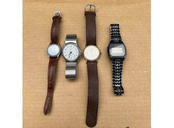 Lot Of 4 Assorted Men's Watches: Seiko G1178, Timex, Etc.