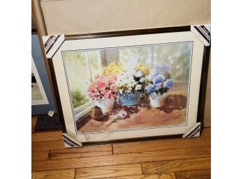 Framed Print With Flower Pots
