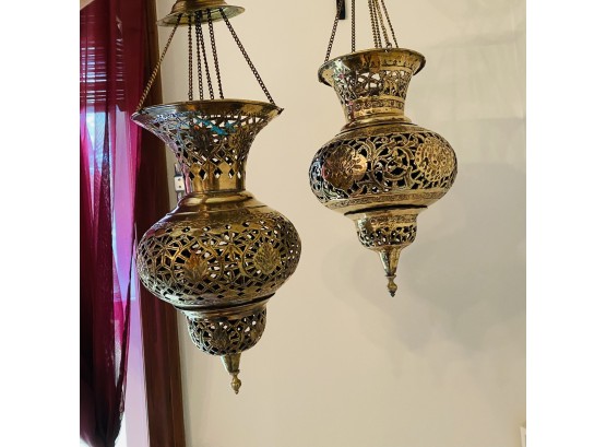 Vintage Hanging Three-chain Brass Censers/thuribles Lot (Shelf No. 1)