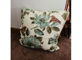 Feather Pillow With Bird Print Cotton Cover
