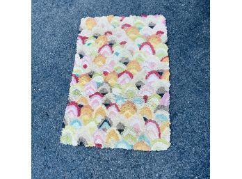 Colorful Hand Hooked Toss Rug - As Is