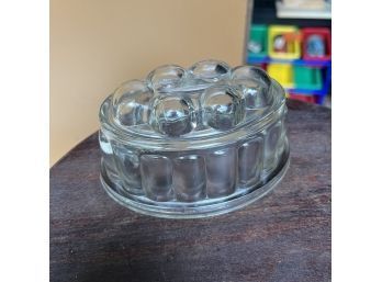 Small British Jelly Mould, Clear Glass