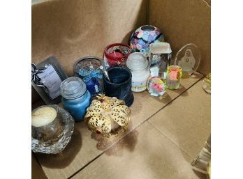 Candle And Religious Decor Lot