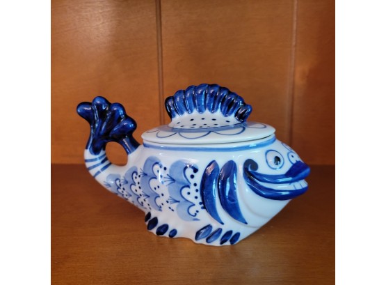 Blue Ceramic Fish Trinket Dish