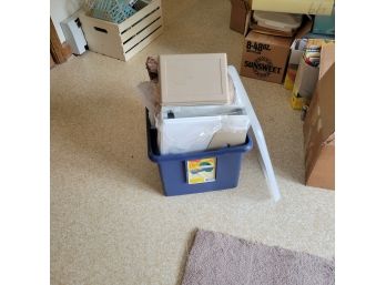 Rubbermaid File Tote, Box Of Hanging Files And Other Sorters