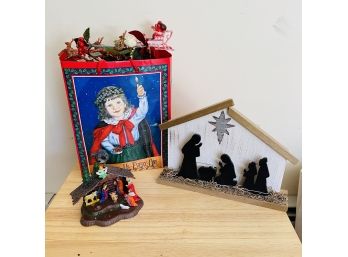 Assorted Christmas And Nativity Decorations Lot