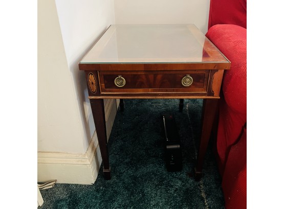 Vintage Hekman End Table With Inlay - As Is (Living Room)