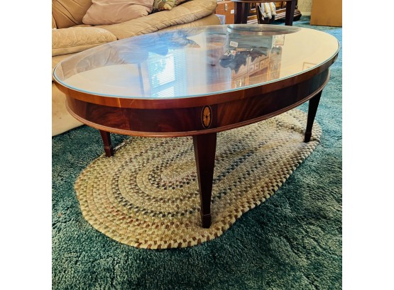 Vintage Hekman Coffee Table With Wood Inlay (Living Room)