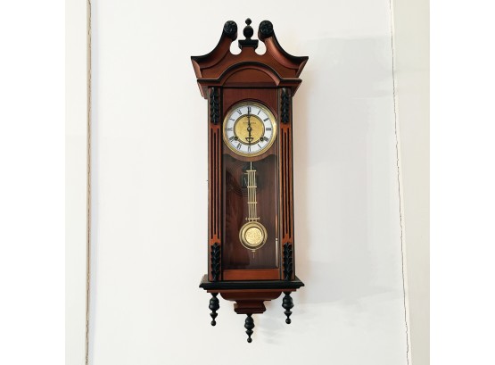 Vintage George Blake Clock Company Wind Up Wall Clock With Key (Living Room)