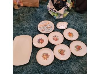 Set Of Fruit Plates From West Germany And Other Platters & Dishes - Winterling, Villeroy & Boch, Etc.