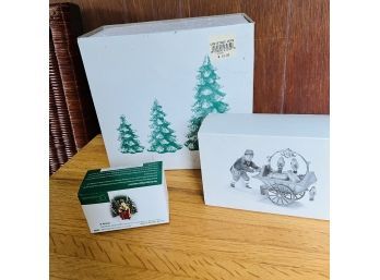 Dept. 56 Heritage Village Collection Trees And Character Figures - Set Of Three (Porch)