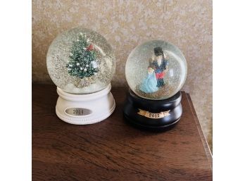 Pair Of Holiday Snow Globes (Upstairs)