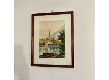 Original Watercolor Featuring The Church Of St. Laurentius In Germany (Living Room)