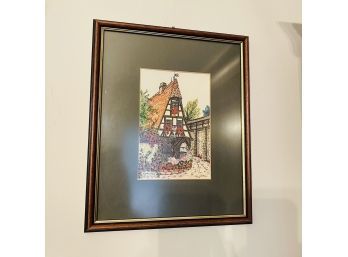 Vintage Framed Print Of Rothenburg, Germany (Living Room)