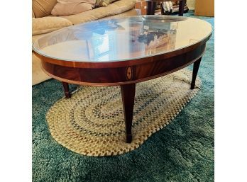 Vintage Hekman Coffee Table With Wood Inlay (Living Room)