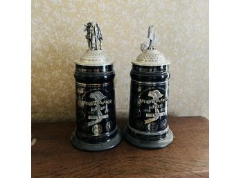 Pair Of Veteran Collector Steins - Made In Germany (Upstairs)