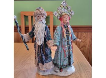 History Of Santa Grandfather Frost And Snowmaiden Figure By Duncan Royale