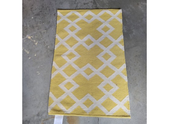 Company C Wool Rug In Yellow Design - New!