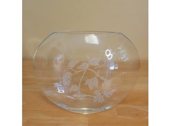 Oval Glass Art Vase