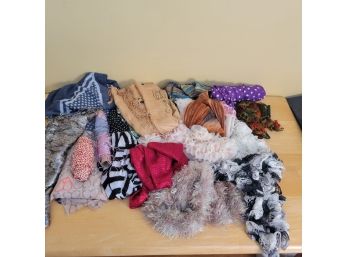Large Lot Of Scarves. Cotton, Rayon, Viscose And More