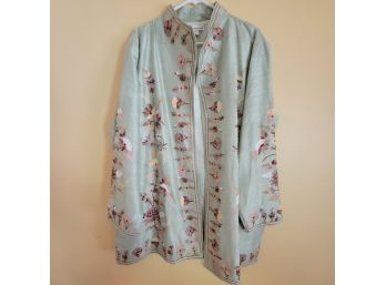 Coldwater Creek 3X Silk Embroidered Jacket