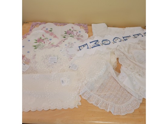 Table Top Lace, Embroidered Wall Hanging And Other Beautiful Pieces