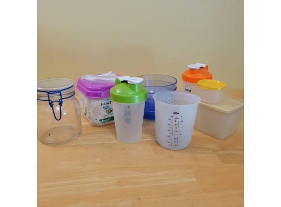 Storage Containers And Measuring Cup