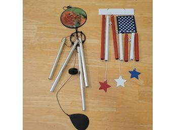 Butterfly And American Flag Wind Chimes