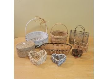 Basket Lot Various Sizes And Styles Includes Chinese Nesting Basket Set