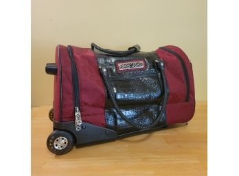 Brighton Rolling Carry On Luggage In Red And Black