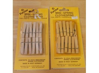 Set Of 2 New Packages Miniature Clothespins