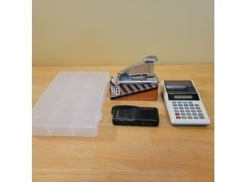 Casio Calculator, Stapler, Staples, Sorter And Hand Held Recorder